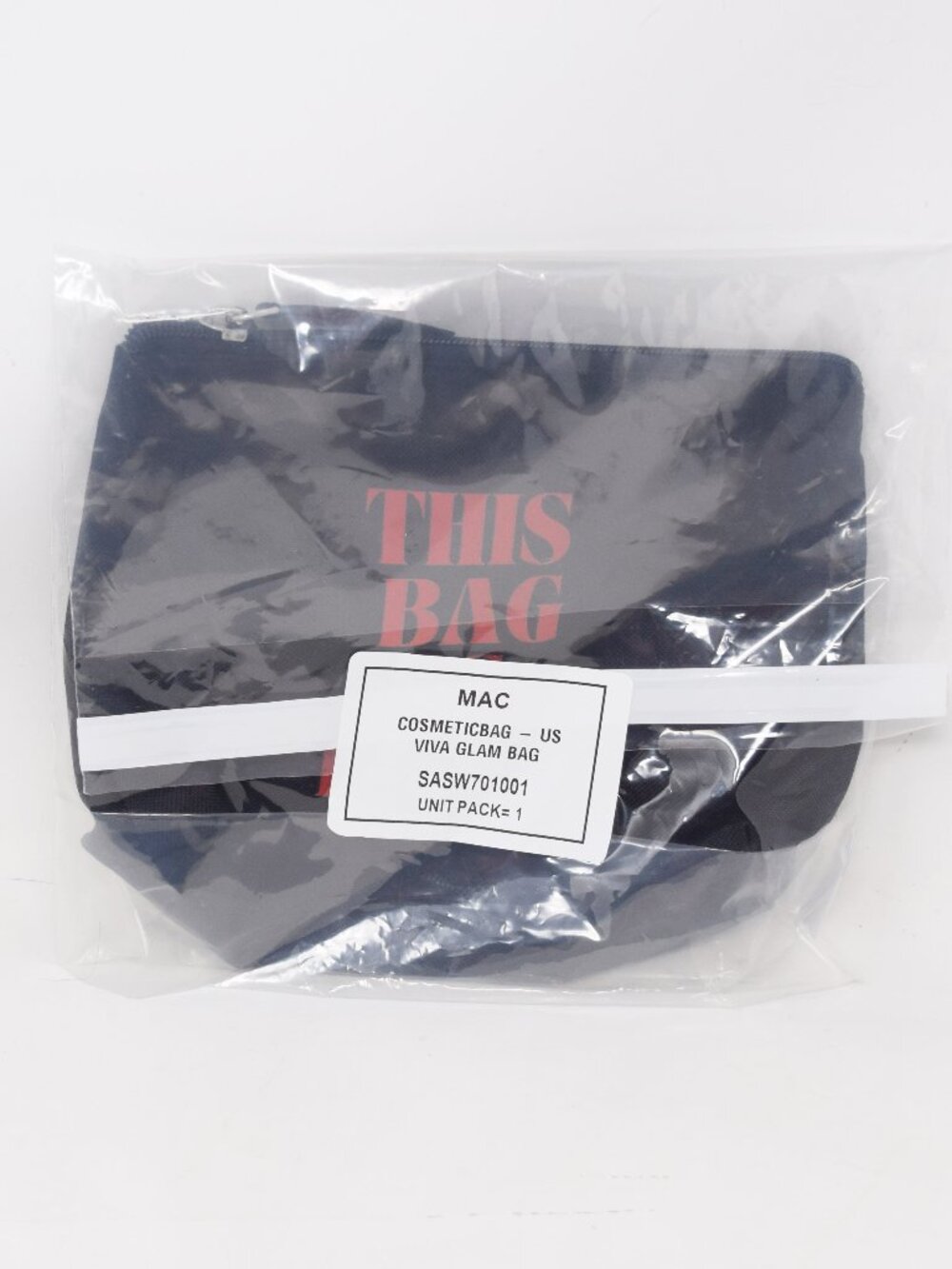MAC Viva Glam This Bag Is Trash Cosmetic Makeup Pouch Back To Mac Black Red New - Picture 2 of 12